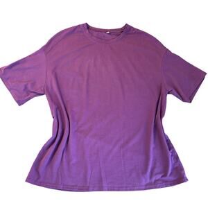 Oversized Boxy T Shirt Womens XL Purple Drop Shoulder Casual